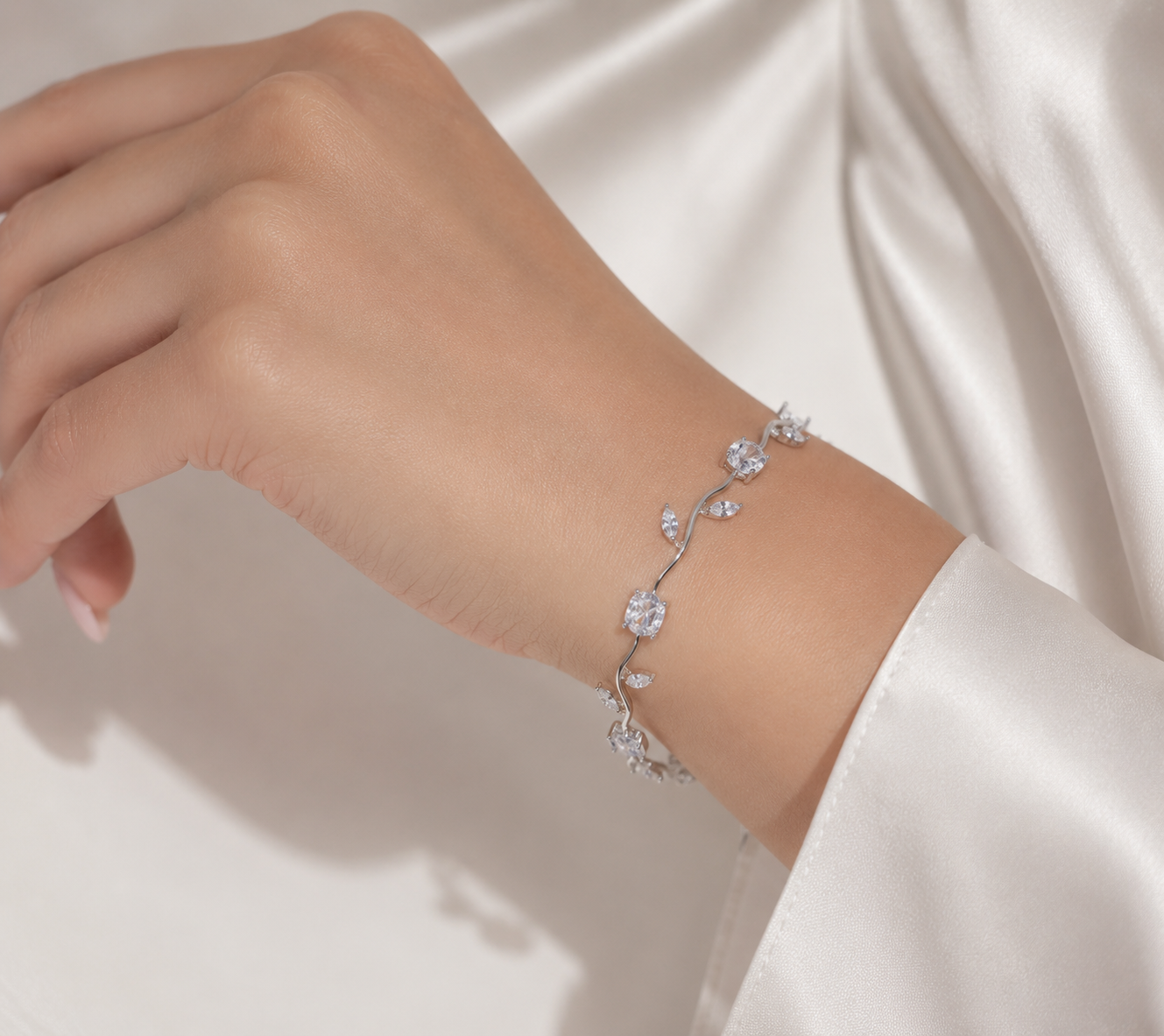 Bracelet Tulip en argentée
